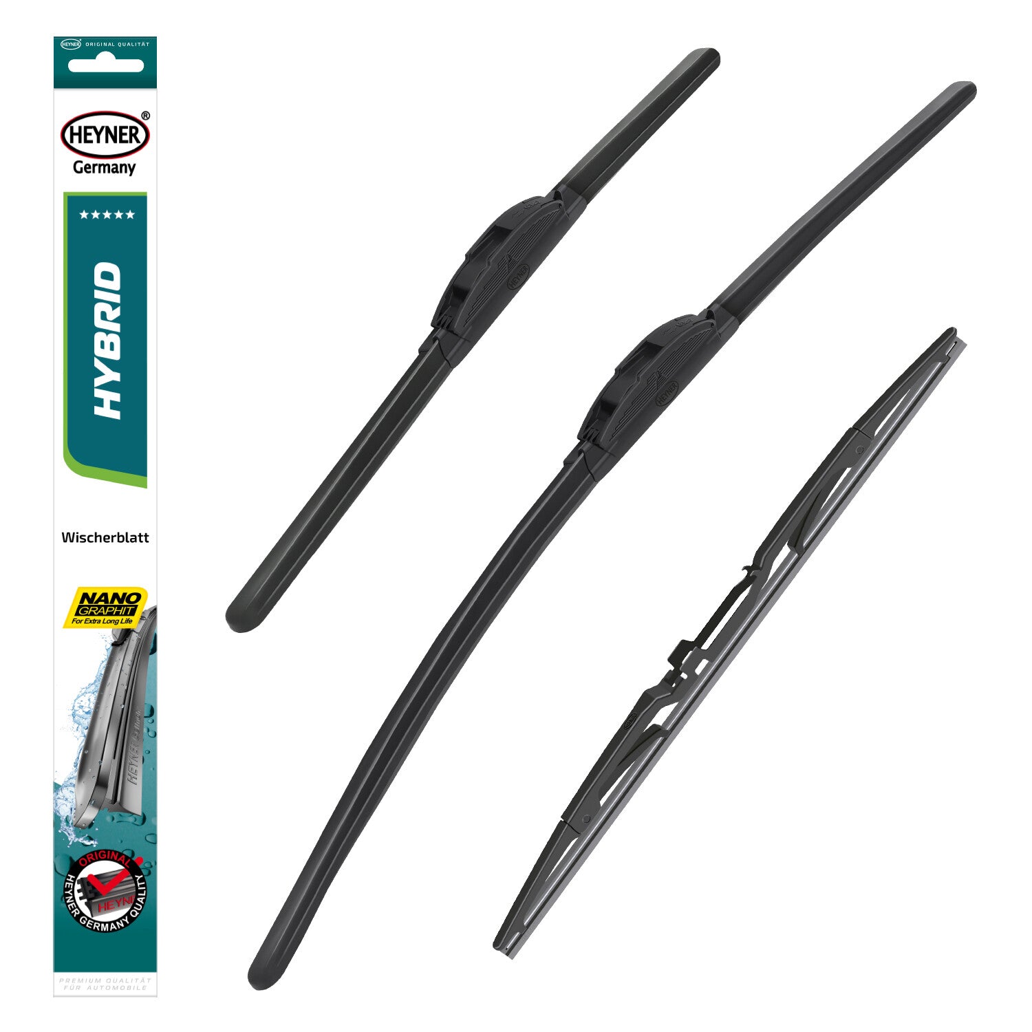 HEYNER® Set ștergător de parbriz cu ștergător spate compatibil cu LAND ROVER DISCOVERY SPORT (09.2014 – 12.2021) HYBRID ștergător plat