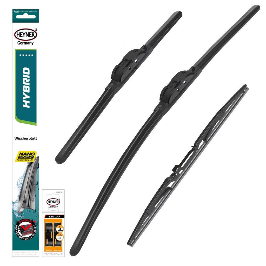 HEYNER® Set ștergător de parbriz cu ștergător spate compatibil cu VW PASSAT Variant (11.2001 – 05.2005) HYBRID ștergător plat