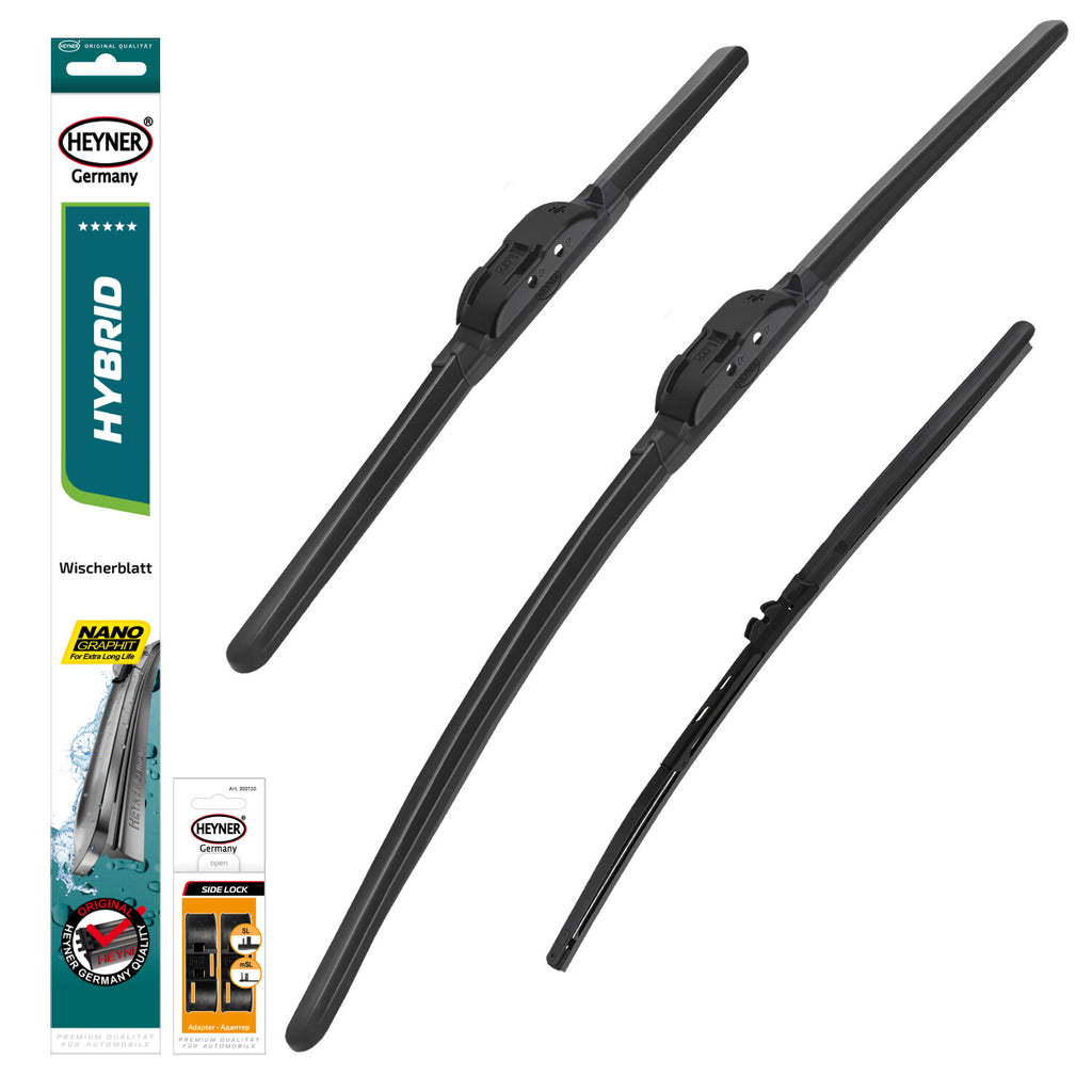 HEYNER® Set ștergător de parbriz cu ștergător spate compatibil cu VW TOUAREG (03.2010 – 12.2018) HYBRID ștergător plat