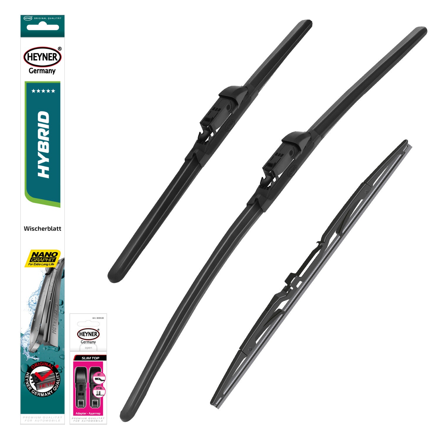 HEYNER® Set ștergător de parbriz cu ștergător spate compatibil cu HONDA CR-V VI (01.2022 – 12.2025) HYBRID ștergător plat
