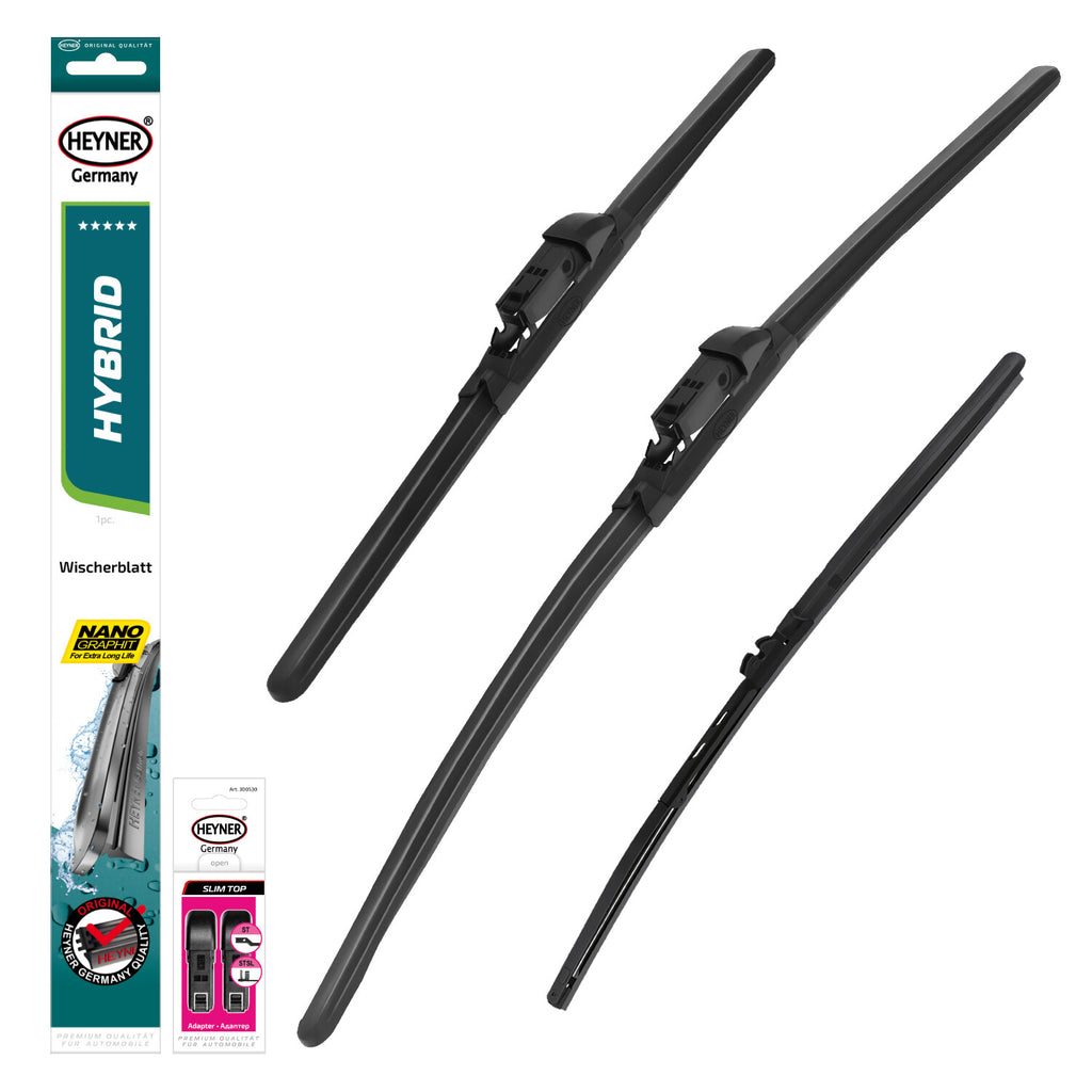 HEYNER® Set ștergător de parbriz cu ștergător spate compatibil cu BMW 5 Touring (09.2010 – 02.2017) HYBRID ștergător plat