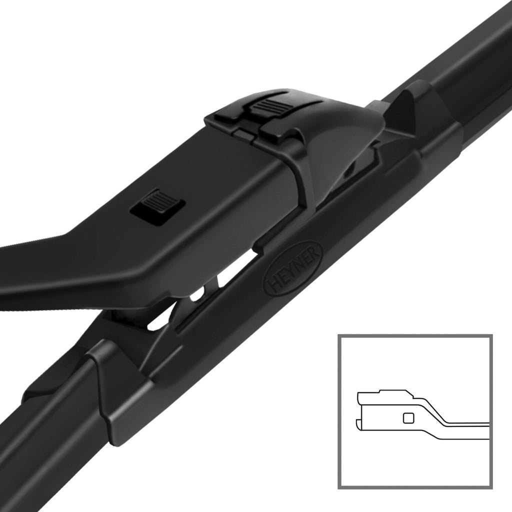 HEYNER® Set ștergător de parbriz cu ștergător spate compatibil cu TOYOTA AVENSIS Station Wagon (11.2008 – 10.2018) HYBRID ștergător plat