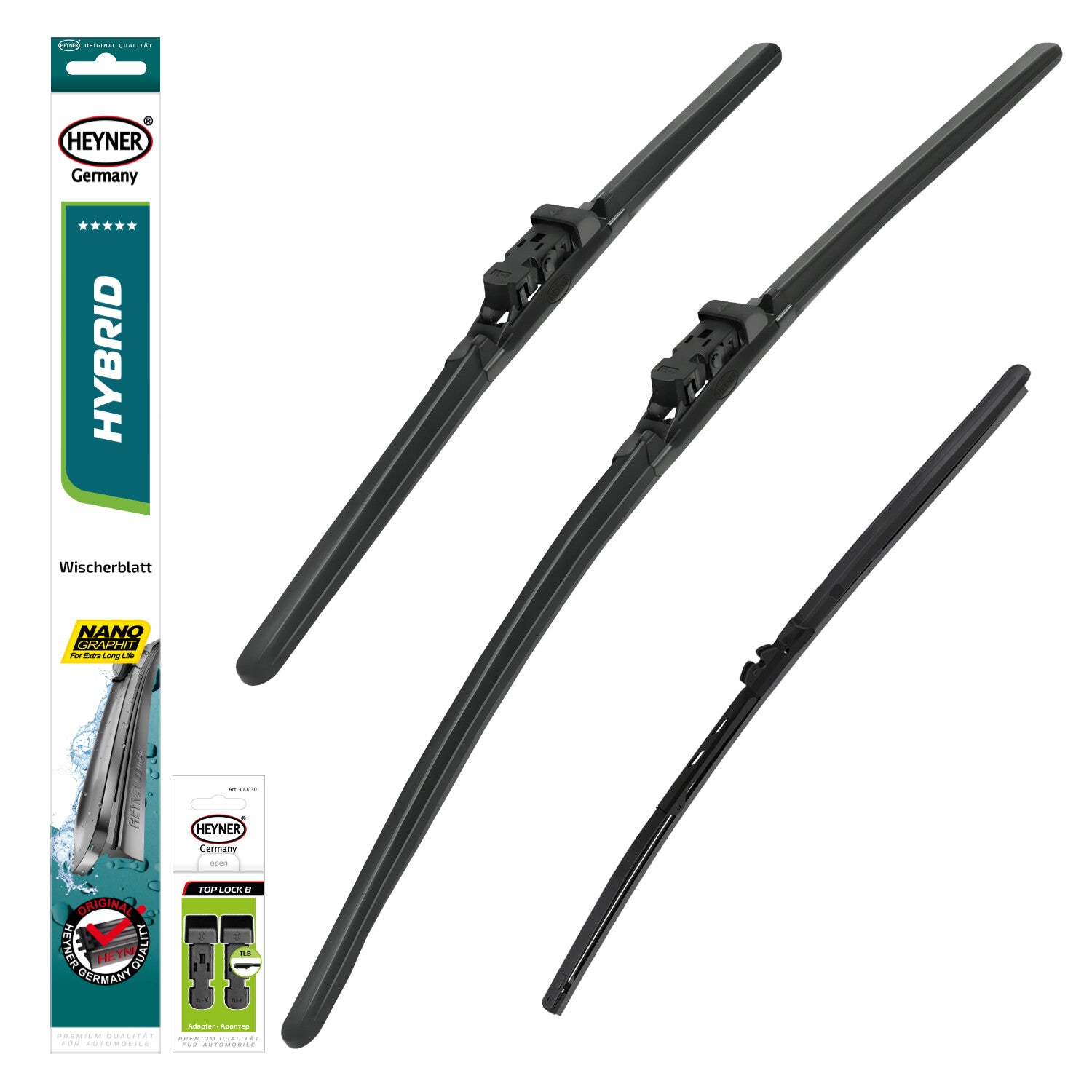 HEYNER® Set ștergător de parbriz cu ștergător spate compatibil cu MINI MINI COUNTRYMAN (10.2016 – 12.2023) HYBRID ștergător plat