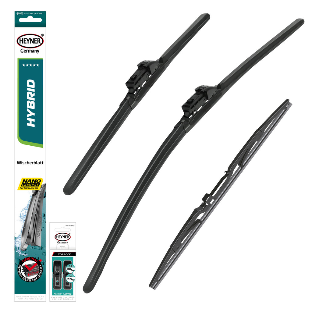 HEYNER® Set ștergător de parbriz cu ștergător spate compatibil cu SUBARU OUTBACK VI (01.2019 – 12.2025) HYBRID ștergător plat