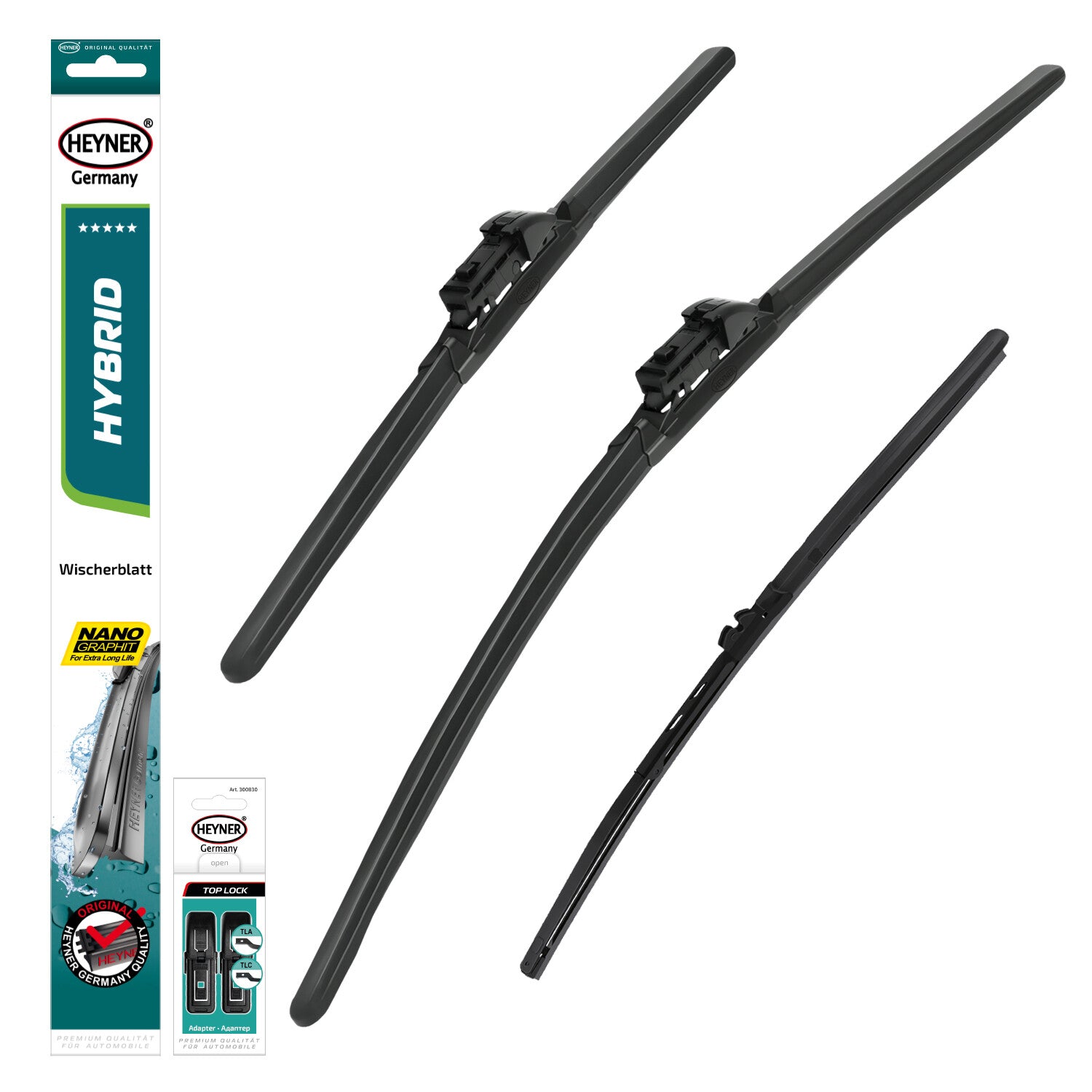 HEYNER® Set ștergător de parbriz cu ștergător spate compatibil cu BMW iX3 (09.2020 – 12.2025) HYBRID ștergător plat