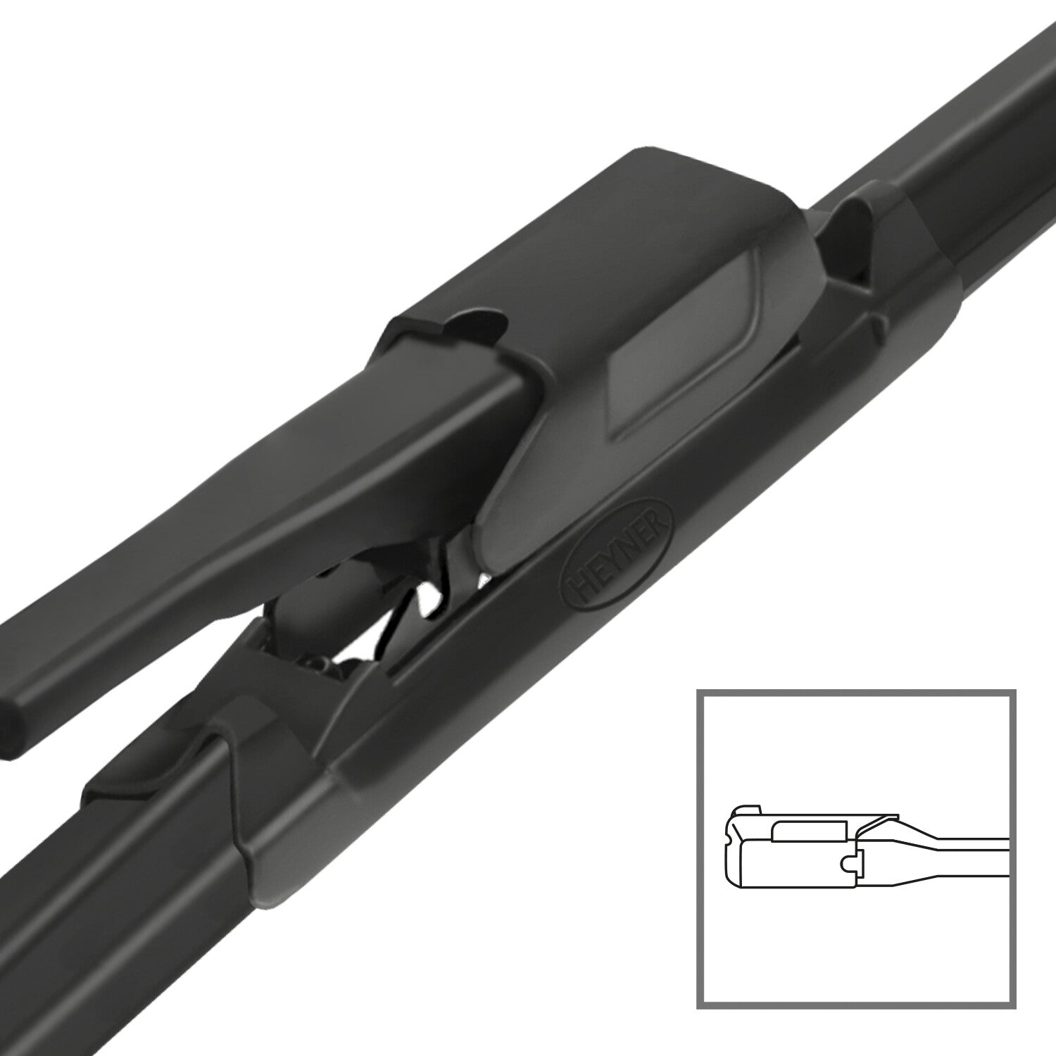HEYNER® Set ștergător de parbriz cu ștergător spate compatibil cu MERCEDES-BENZ A-KLASSE (03.2015 – 05.2018) HYBRID ștergător plat