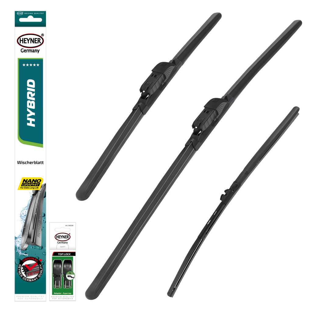 HEYNER® Set ștergător de parbriz cu ștergător spate compatibil cu MERCEDES-BENZ T-KLASSE (05.2022 – 12.2025) HYBRID ștergător plat