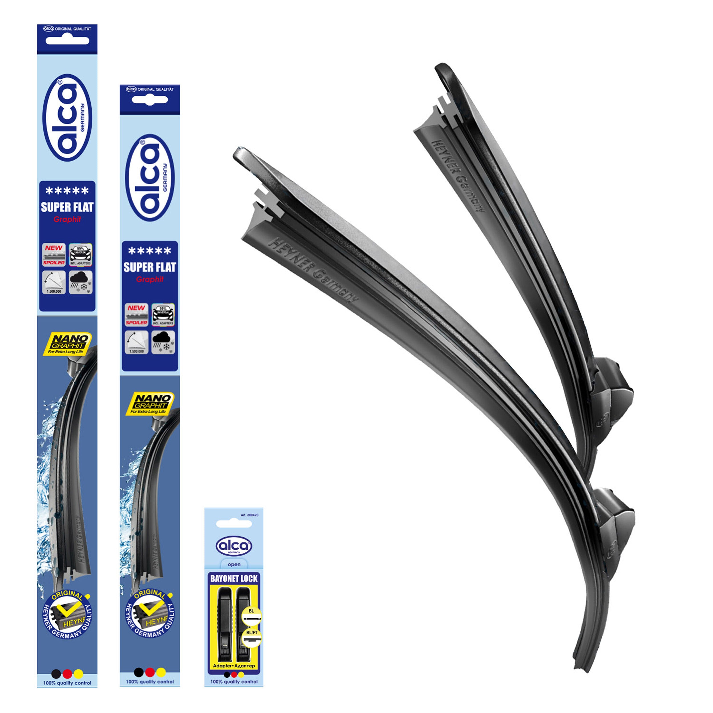 alca® Set ștergătoare de parbriz compatibil cu AUDI (FAW) A6 (09.1999 – 12.2006) SUPER FLAT ștergător plat