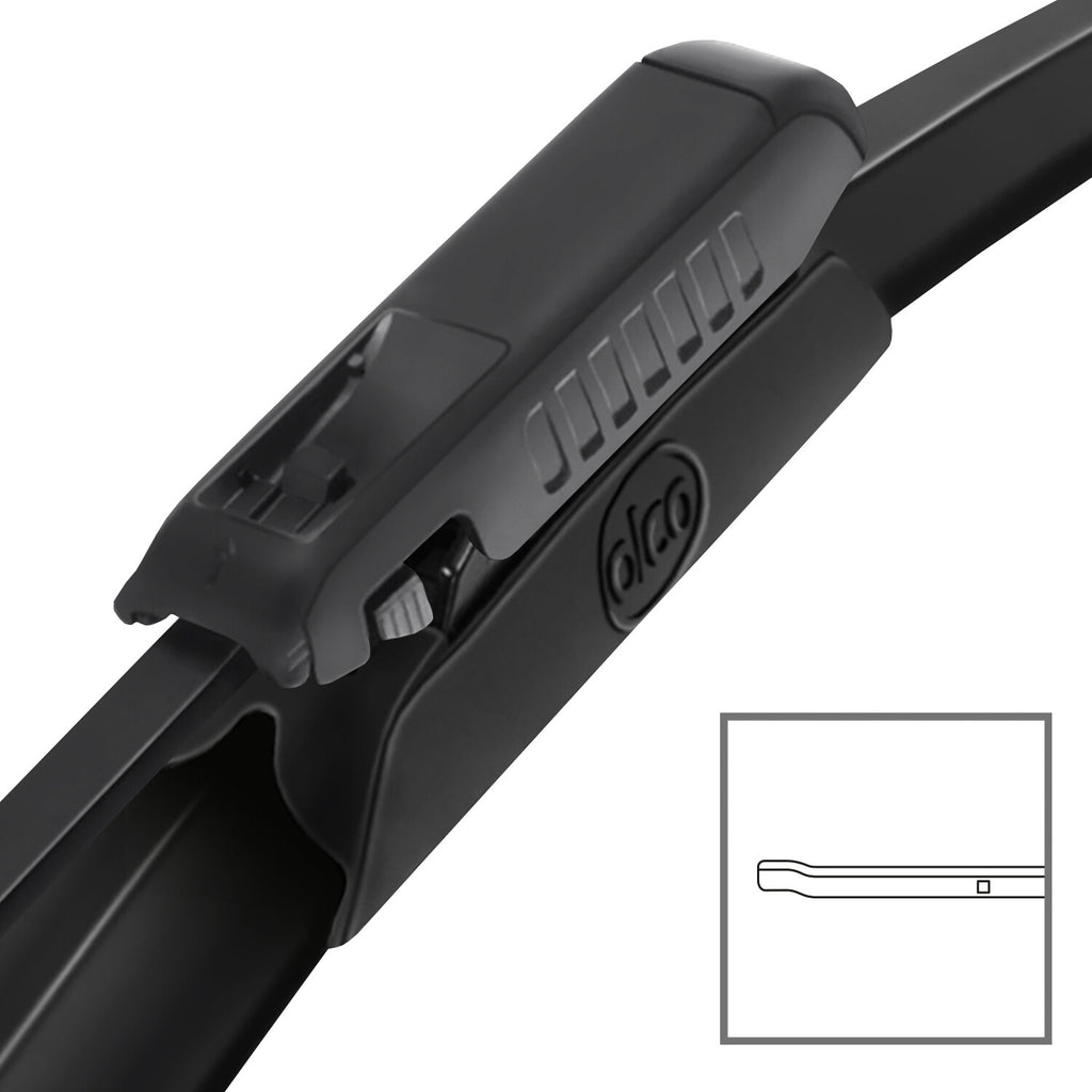 alca® Set ștergător de parbriz cu ștergător spate compatibil cu MINI MINI CLUBMAN (03.2007 – 12.2014) SUPER FLAT ștergător plat