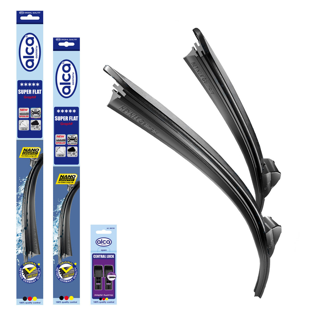 alca® Set ștergătoare de parbriz compatibil cu AUDI A4 (07.2002 – 12.2004) SUPER FLAT ștergător plat