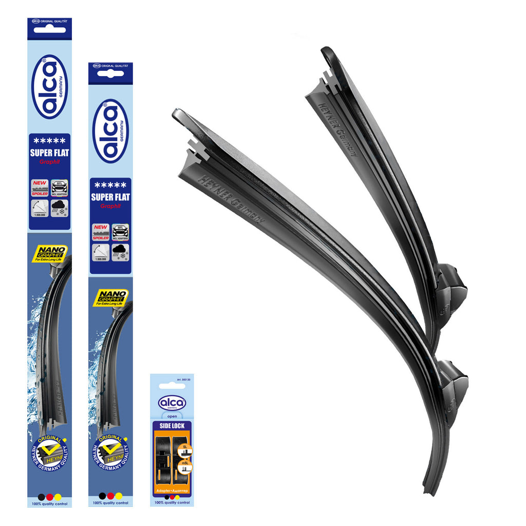 alca® Set ștergătoare de parbriz compatibil cu FORD (CHANGAN) FOCUS Stufenheck (09.2005 – 12.2011) SUPER FLAT ștergător plat