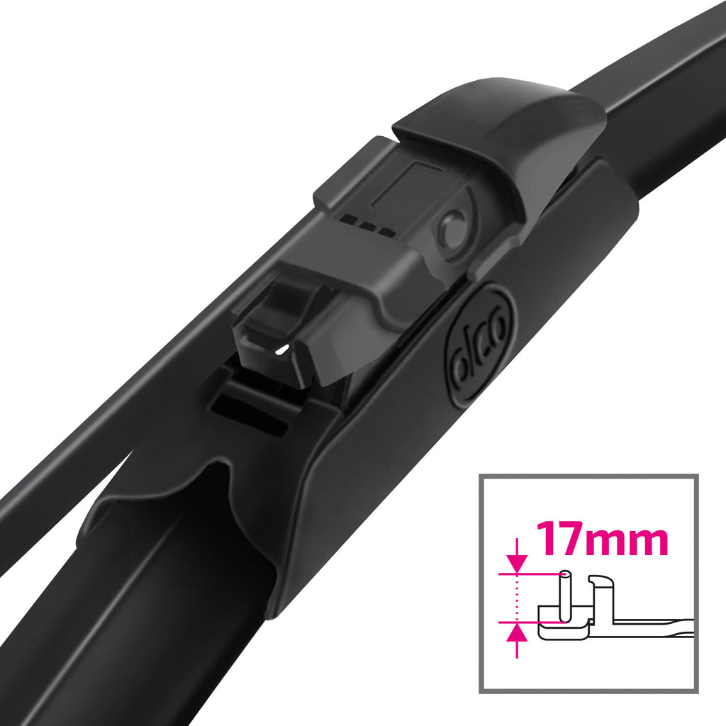 alca® Set ștergător de parbriz cu ștergător spate compatibil cu MERCEDES-BENZ CLSShooting Brake (10.2012 – 02.2014) SUPER FLAT ștergător plat