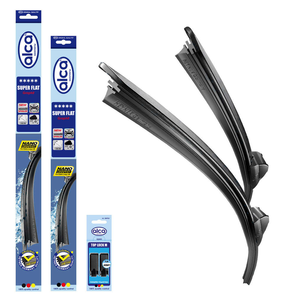 alca® Set ștergătoare de parbriz compatibil cu MERCEDES-BENZ CLA Coupe (07.2015 – 03.2019) SUPER FLAT ștergător plat